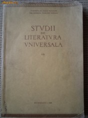 STUDII DE LITERATURA UNIVERSALA XIII 1969 RSR carte stiinte filologice cultura