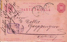 CARTE POSTALA STAMPILA GALATI AN 1884 pt.m.METTER WURTENBERG.-OCPP 33 foto