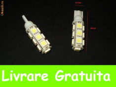 Led-uri pozitie w5w t10 13 smd 5050 plafoniera numar foto