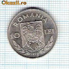 75 Moneda 10 LEI 1996 -GAMES ATTLANTA U.S.A.-XXVI OLYMPIAD(CAIAC-CANOE) -starea care se vede -ceva mai buna decat scanarea