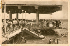 R-1044 Romania, RPR, Constanta, Mamaia, La plaja, circulata foto