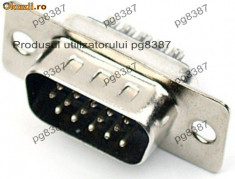 Conector DB15, tata, lipire, pe cablu - 124020 foto