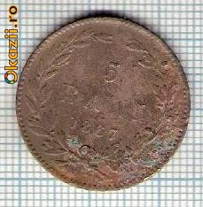 109 Moneda 5 BANI 1867 HEATON -starea care se vede -ceva mai buna decat scanarea foto