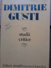 DIMITRIE GUSTI -STUDII CRITICE foto