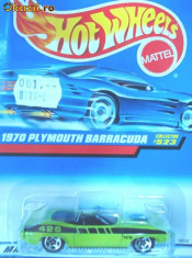 HOT WHEELS --PLYMOUTH BARRACUDA &amp;#039;70 ++1799 DE LICITATII !! foto