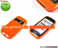 HUSA NOKIA C7 SILICON GEL TPU BBLE PORTOCALIE - TRANSPORT GRATUIT foto