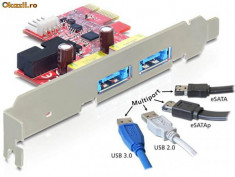 Placa PCI Express la 2 x Multiport USB 3.0 + eSATAp - 89288 foto