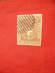 Timbru 10 Centes Toscana , 1860 ,brun ,stamp. - Fals foto