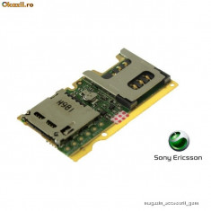 Modulul reader citire cititor card Suport SIM tray Usita tava tavita sertar Sony Ericsson SonyEricsson W302, S302 Originala NOUA Sigilata foto