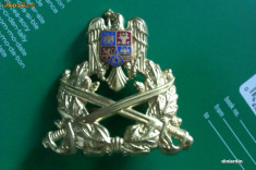 Emblema coifura militara metalica format mare foto