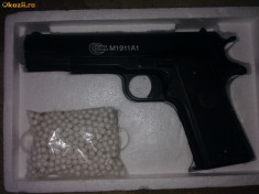 Pistol cu aer comprimat Colt 1911 A1 airsoft manual + bile foto