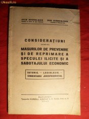 O.Sachelarie si O.Stanciulescu - Masuri Specula si Sabotaj -ed. 1943 , 94 pag