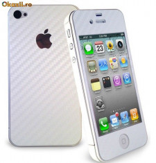 Folie Protectie Carbon Fibra Skin Sticker Full Body Apple iPhone 4 foto