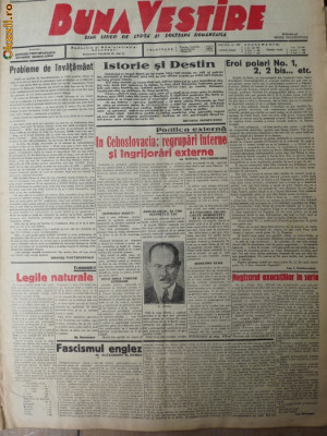 Buna Vestire , ziar legionar , nr. 325 , 7 aprilie 1938 foto