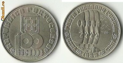 PORTUGALIA -100 ESCUDOS 1985. foto