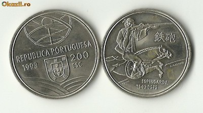 PORTUGALIA-200 ESCUDOS 1993. foto