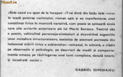 Marin Sorescu - Trei dinti din fata foto