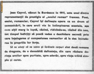 Jean Cayrol - Sa nu uitati ca ne iubim * Strainele corpuri foto