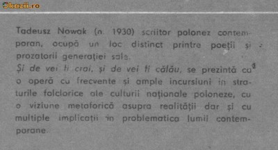 Tadeusz Nowak - Si de vei fi crai, si de vei fi calau foto