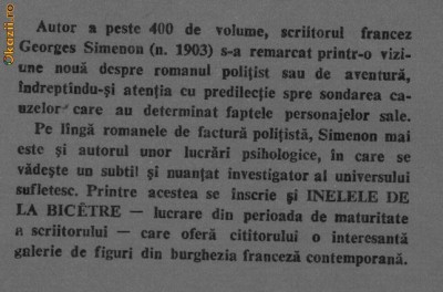 Georges Simenon - Inelele de la Bicentre foto