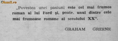 Ford Madox Ford - Povestea unei pasiuni foto