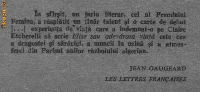 Claire Etcherelli - Elise sau adevarata viata foto