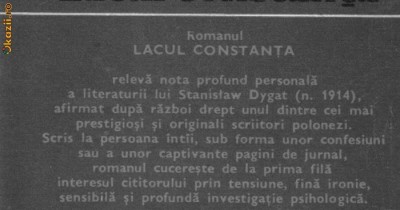 Stanislaw Dygat - Lacul Constanta foto