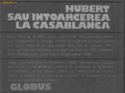 Peter Hartling - Hubert sau intoarcerea la Casablanca foto
