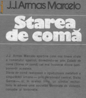 J J Armas Marcelo - Starea de coma foto