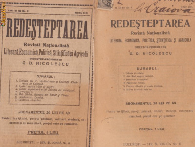 Redesteptarea - revista nationalista, 12 buc. din 1916-1921 foto