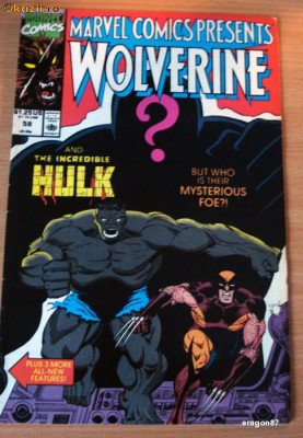 Wolverine Vs. The Hulk #58 . Marvel Comics foto