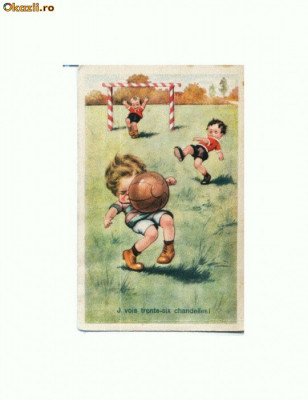 CP177-89 Umoristica -copii la fotbal -scrisa, dar necirculata foto