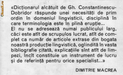 Gh Constantinescu - Mic dictionar de terminologie lingvistica foto