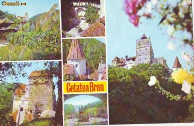 S11061 Brasov Castelul Bran vedere multipla1974 circulata foto