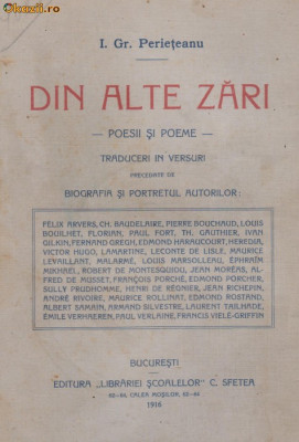 Poesii si poeme : Baudelaire,Verlaine,Lamartine... (ed.1916) foto