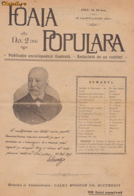 Revista ilustrata Foaia Populara - 15 ianuarie 1901 (Bucuresti foto