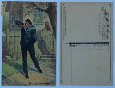Ilustrata militara umoristica , Germania , primul razboi mondial , marinar foto