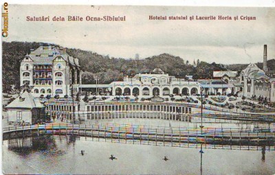 B2995 Baile Ocna Sibiului circulata 1924 foto