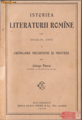 G.Pascu / Cronicarii moldoveni si munteni din sec.XVIII (1926 foto