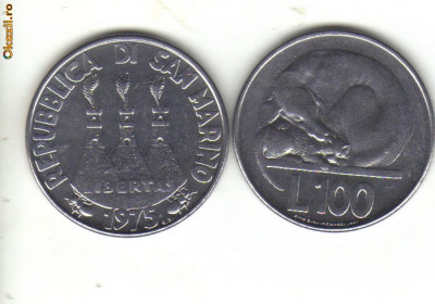 bnk mnd San Marino 100 lire 1975 unc foto