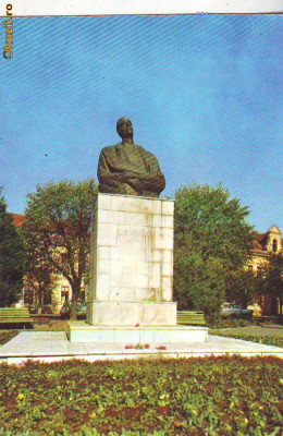 S11568 BISTRITA Bustul lui Liviu Rebreanu CIRCULAT 1989 foto