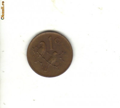 bnk mnd Africa de Sud 1 cent 1975 , pasari foto