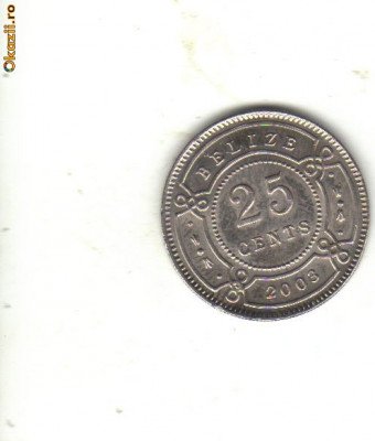bnk mnd Belize 25 centi 2003 unc foto