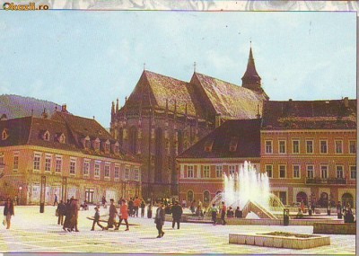 S12114 BRASOV Piata Sfatului si Biserica Neagra CIRCULAT foto