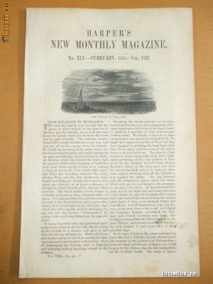 Montly Magazine, febr. 1854, 9 gravuri Romania foto