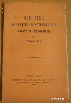 Statut-ASoc. Functionarilor Industria Perolului-1906 foto