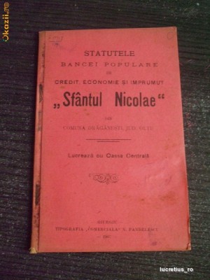 Statut- Banca Populara Draganesti-Olt-1907 foto