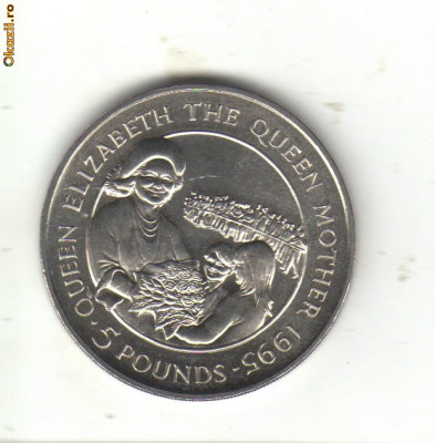 bnk mnd Alderney 5 pounds 1995 unc foto