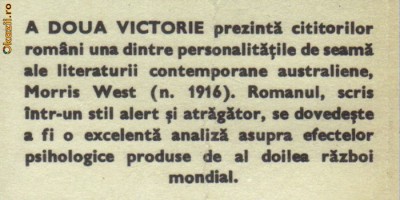 Morris West - A doua victorie foto