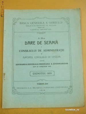 Banca Generala a GORJULUI-Tg-Jiu-1910 foto